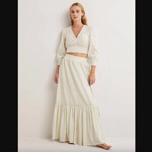 Boden Lurex-striped Maxi Skirt